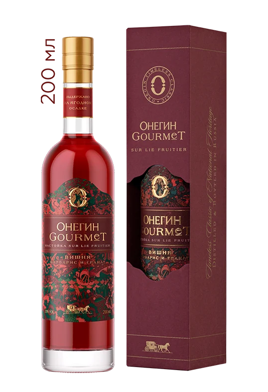 Настойка ягодная сладкая Онегин Gourmet Вишня в подарочной упаковке, 0,2 л — Россия