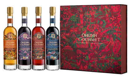 Настойка ягодная сладкая в подарочном наборе (4*200 мл) Онегин Gourmet "Сказка", 0,2 л — Россия