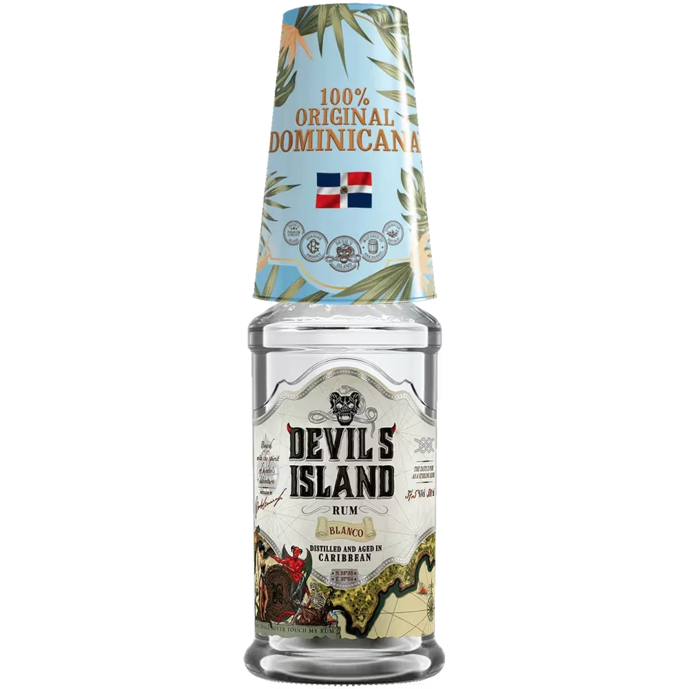 Ром Devil's Island Blanco 0,7 л в подарочной упаковке + бокал — Россия