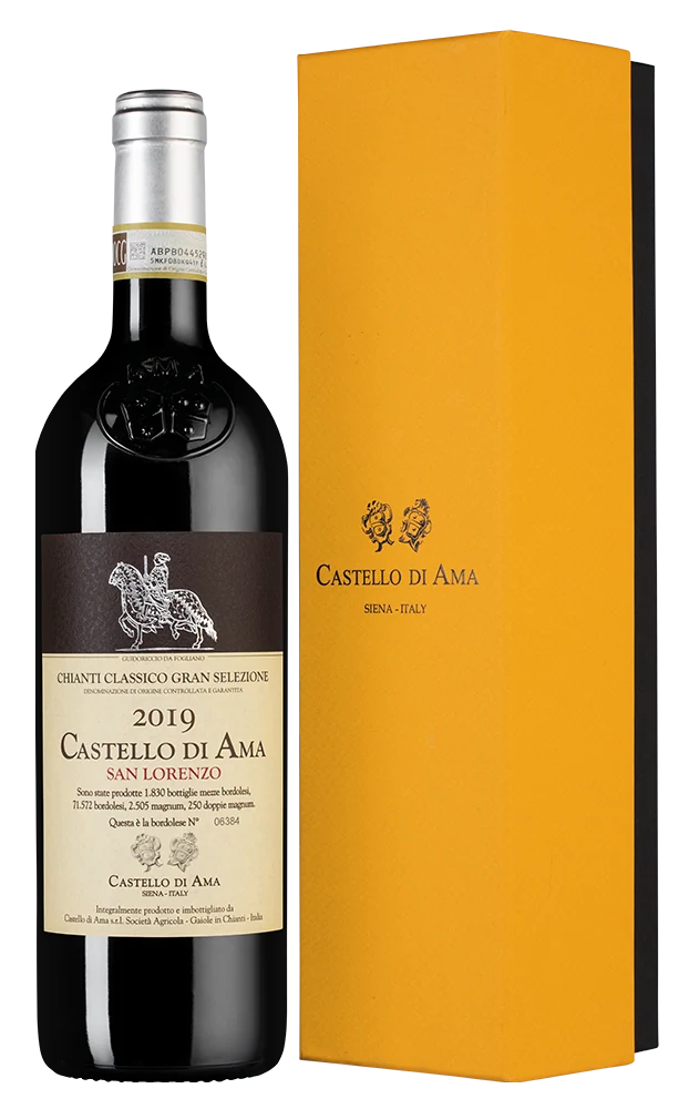Вино Chianti Classico Gran Selezione San Lorenzo в подарочной упаковке, Castello di Ama, 0,75 л — Италия