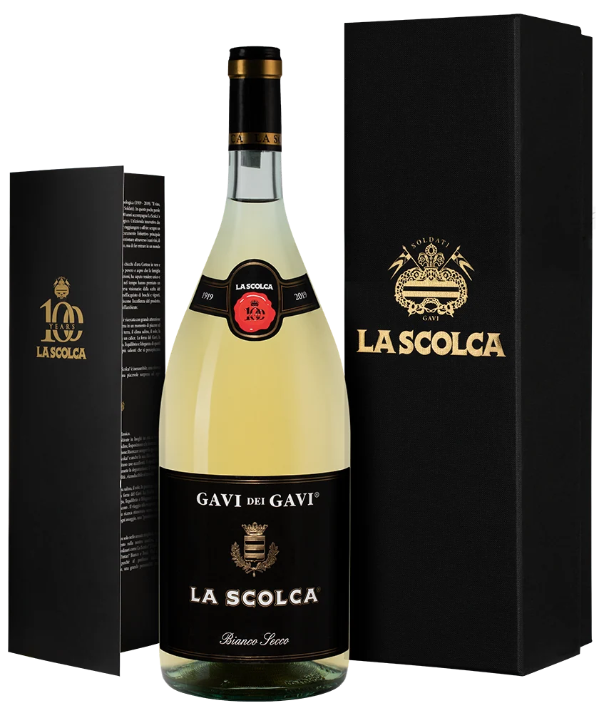 Вино Gavi dei Gavi (Etichetta Nera) в подарочной упаковке, La Scolca, 1,5 л — Италия