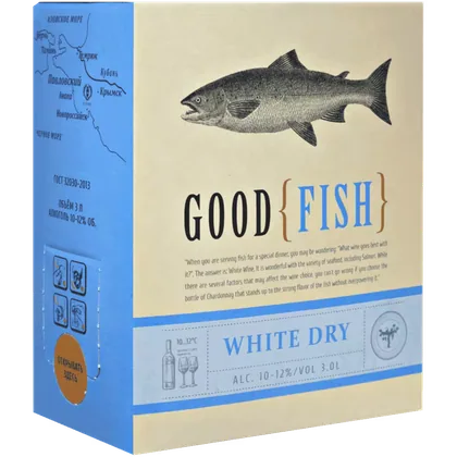 Вино Good Fish белое сухое 3 л bag-in-box — Россия