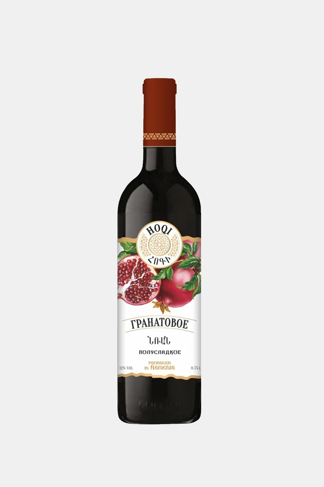Вино Хоги, гранатовое, красное, полусладкое, 0,75 л — Армения