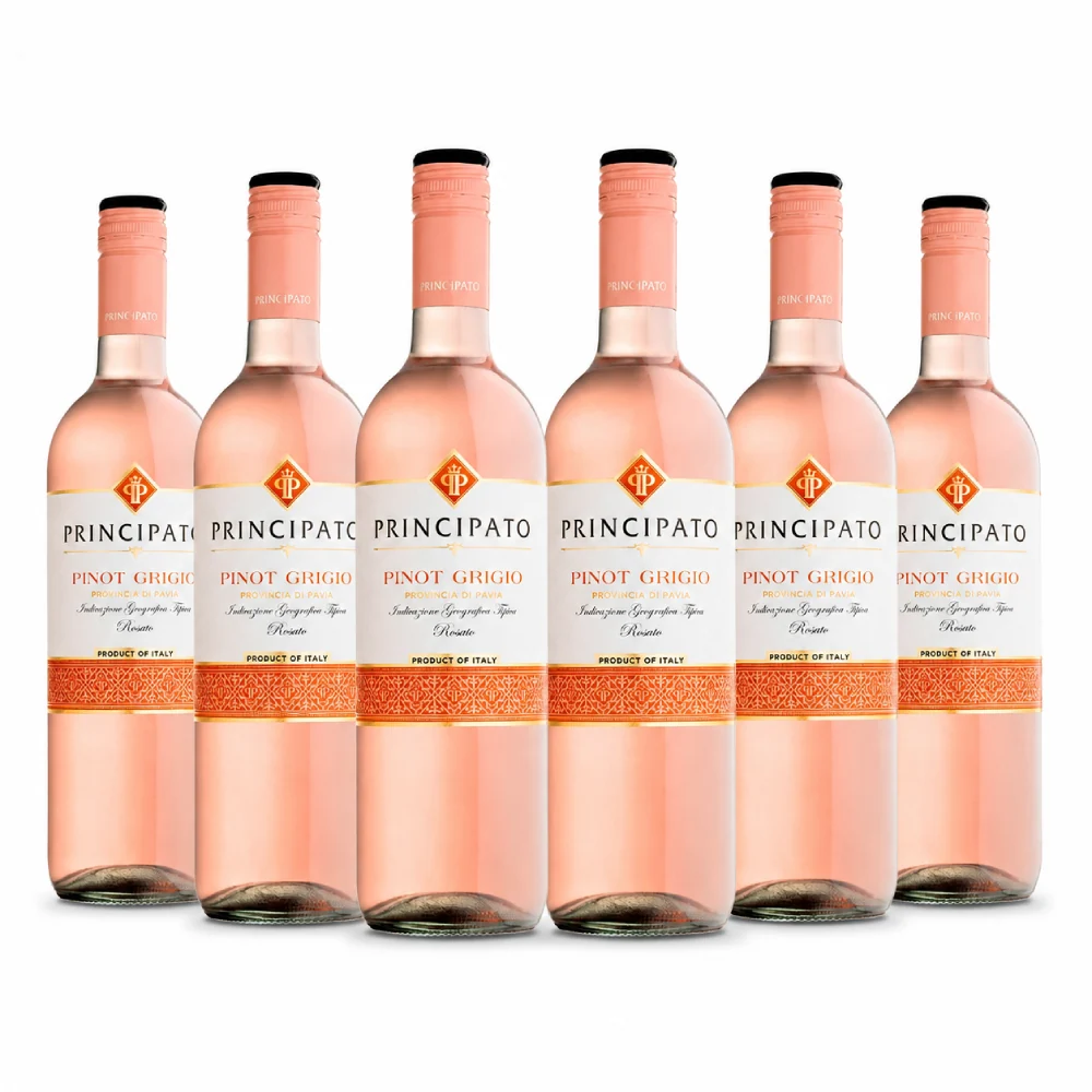 Вино Набор из 6-ти бутылок Principato Pinot Grigio Rosato Provincia di Pavia IGT, 0,75 л — Италия