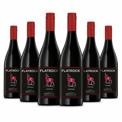 Вино Набор из 6-ти бутылок Rhebokskloof Flatrock Pinotage, 0,75 л — ЮАР