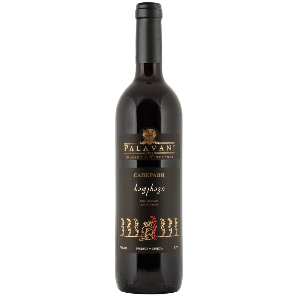 Вино Палавани Саперави (черная этикетка), 0,75 л — Грузия