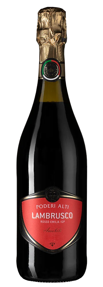 Шипучее вино Lambrusco dell'Emilia Rosso Poderi Alti, 0,75 л — Италия