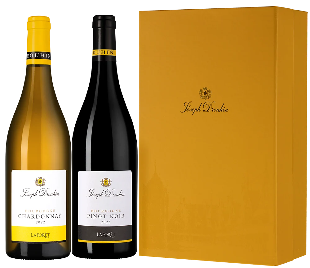 Вино в подарочном наборе Joseph Drouhin: Laforet Bourgogne Chardonnay, Pinot Noir, 0,75 л — Франция