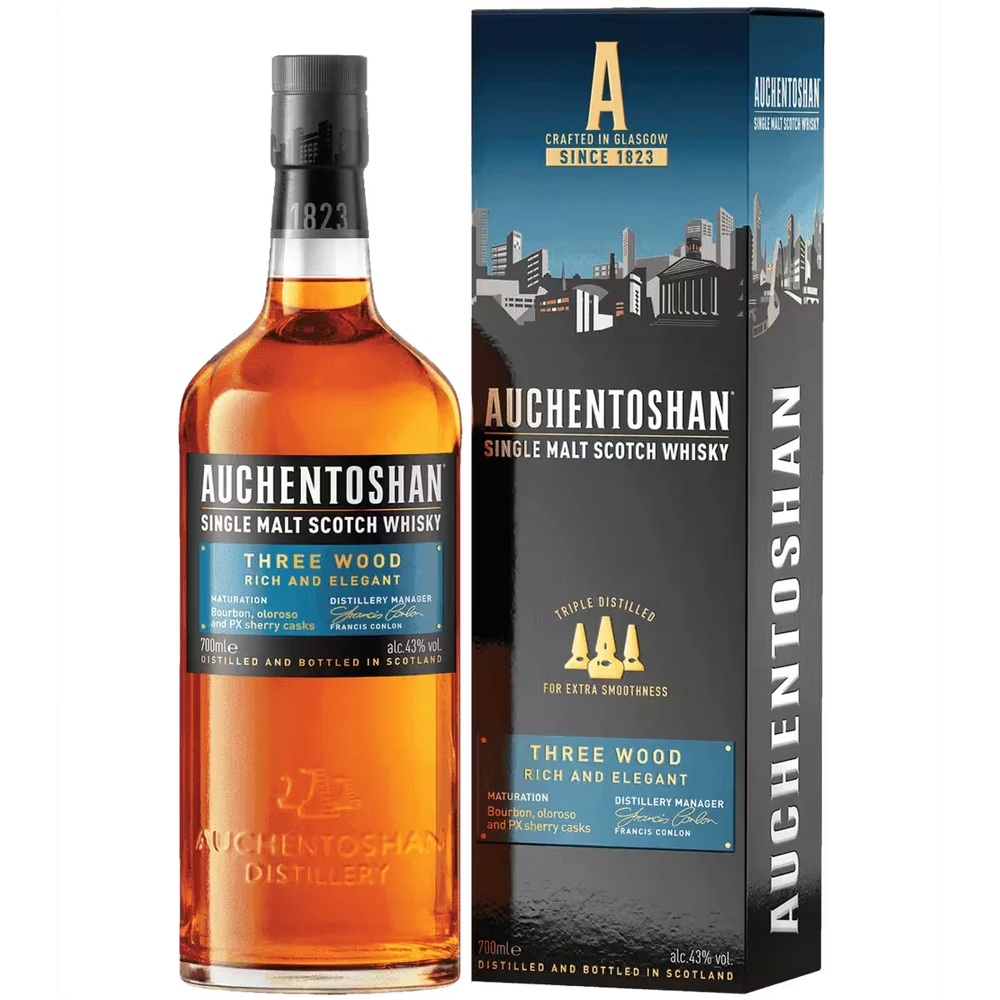 Виски Auchentoshan Three Wood 0,7 л в подарочной упаковке — Шотландия