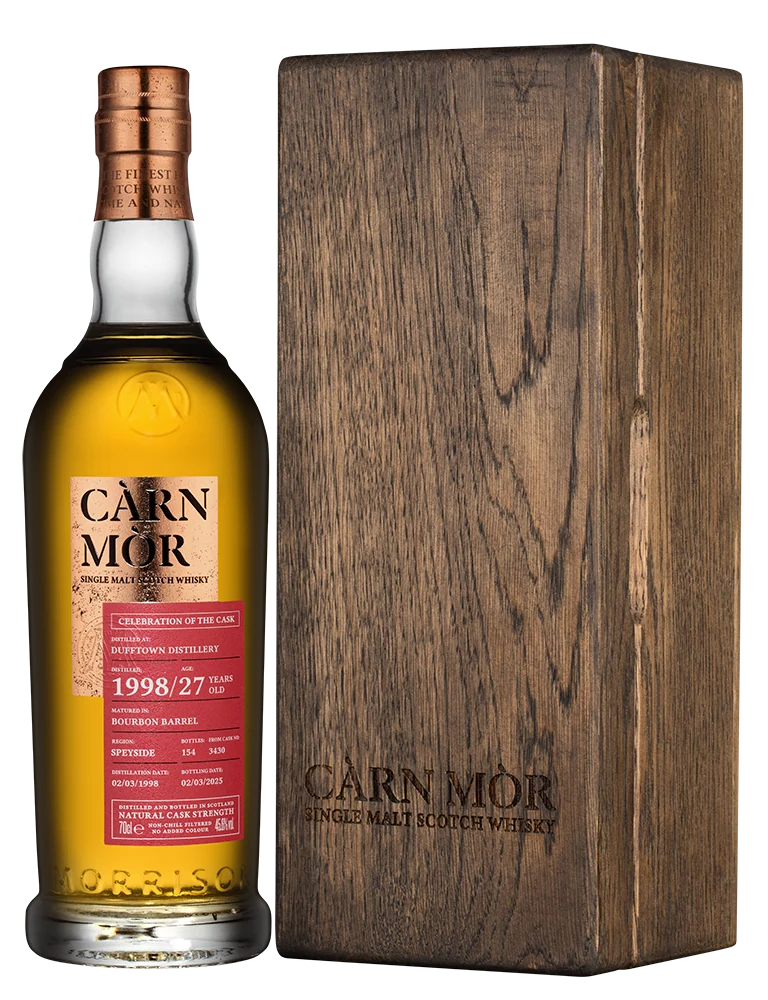 Виски Carn Mor Single Malt Dufftown 1998 Bourbon Barrel 27 Years в подарочной упаковке, 0,7 л — Шотландия