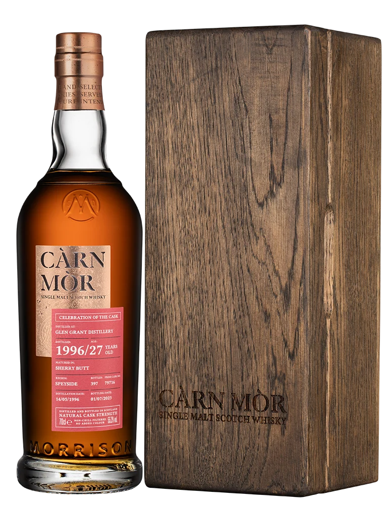 Виски Carn Mor Single Malt Glen Grant 1996 Cask Strength в подарочной упаковке, 0,7 л — Шотландия