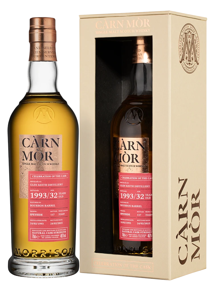 Виски Carn Mor Single Malt Glen Keith 1993 Cask Strength в подарочной упаковке, 0,7 л — Шотландия