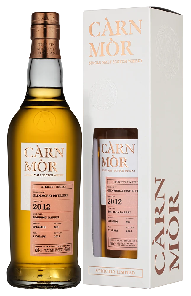Виски Carn Mor Single Malt Glen Moray 2012 Bourbon Barrel 11 Years в подарочной упаковке, 0,7 л — Шотландия