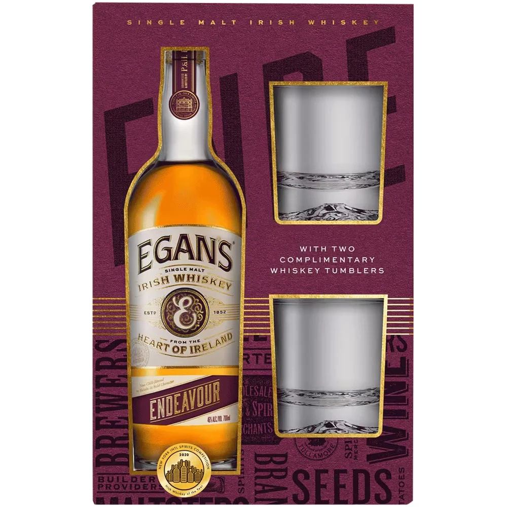 Виски Egan's Endeavour 0,7 л в подарочной упаковке + 2 стакана — Ирландия