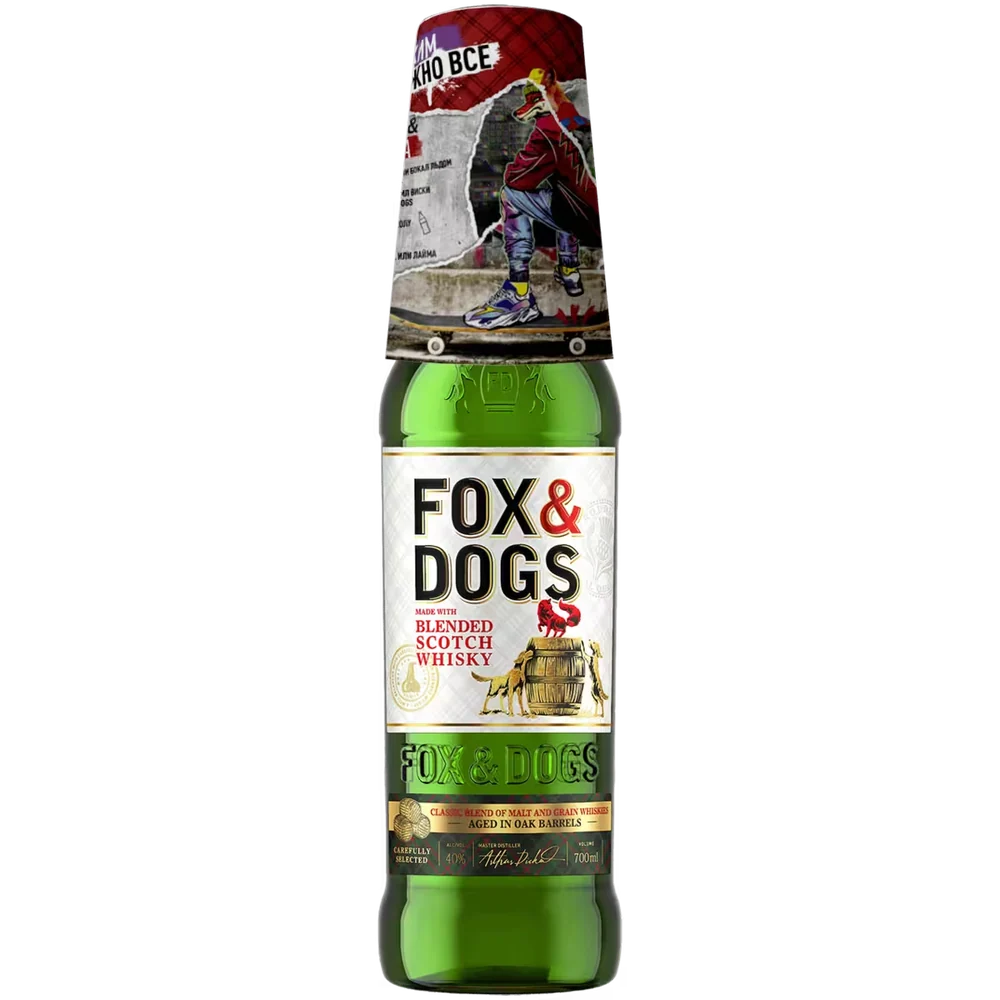 Виски Fox & Dogs 0,7 л в подарочной упаковке + бокал — Россия