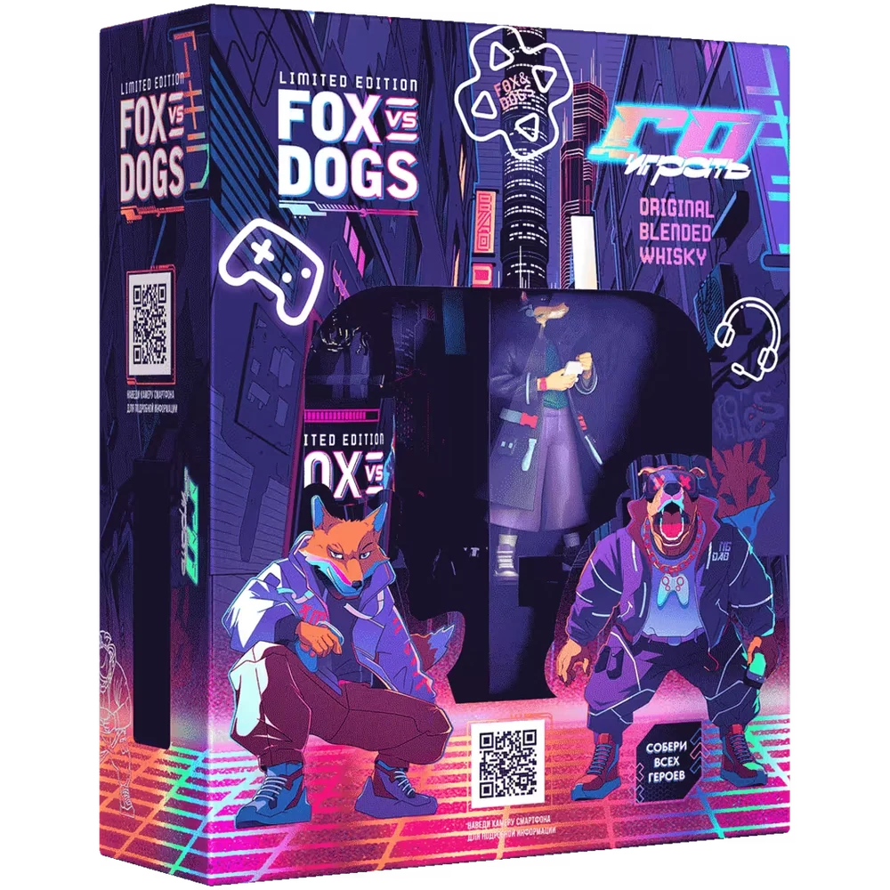 Виски Fox & Dogs 0,7 л в подарочной упаковке + фигурка, 0,75 л — Россия