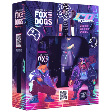 Виски Fox & Dogs 0,7 л в подарочной упаковке + фигурка, 0,75 л — Россия