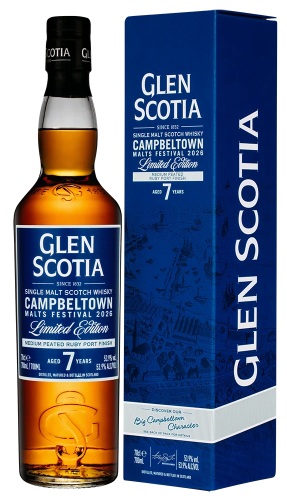 Виски Glen Scotia Single Malt Aged 7 Years Campbeltown Malts Festival 2026 в подарочной упаковке, 0,7 л — Шотландия