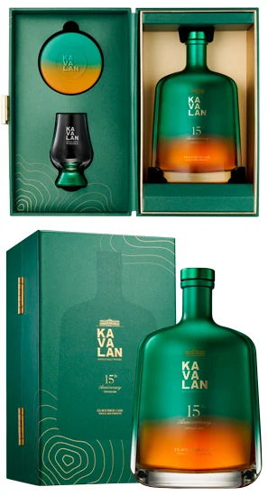 Виски Kavalan 15th Anniversary Vintage 2009 Ex-Bourbon Cask 50% 0,75 л (подарочный набор с 1 бокалом) — Тайвань
