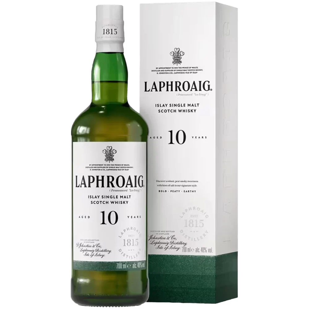 Виски Laphroaig Single Malt 10 лет 0,7 л в подарочной упаковке — Шотландия