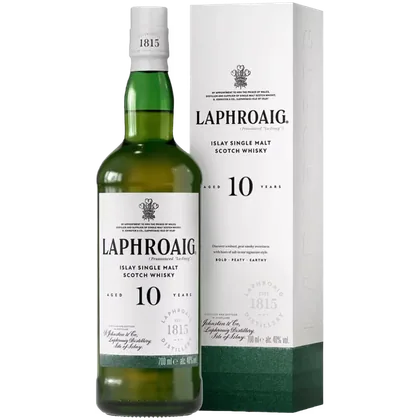 Виски Laphroaig Single Malt 10 лет 0,7 л в подарочной упаковке — Шотландия