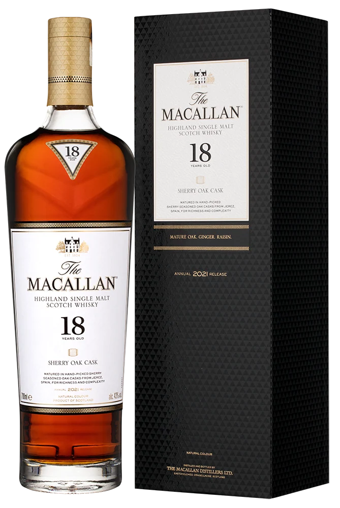 Виски Macallan Sherry Oak Cask 18 years old в подарочной упаковке, 0,7 л — Шотландия