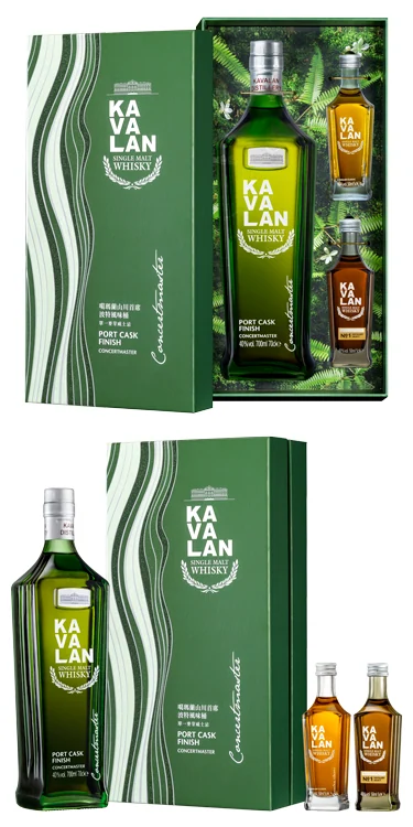 Виски Набор Kavalan Concertmaster Port Finish 0,7 л, Kavalan 0,05 л, Kavalan Distillery Select#1 — Тайвань