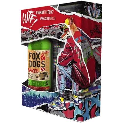 Настойка Fox & Dogs Spiced полусладкая на основе виски 0,7 л в подарочной упаковке + бокал — Россия
