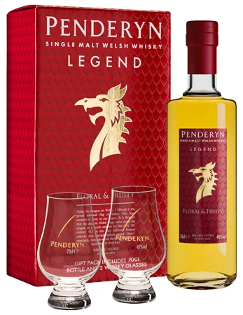 Виски Penderyn Legend 40% 0,7 л + 2 бокала п/уп — Уэльс
