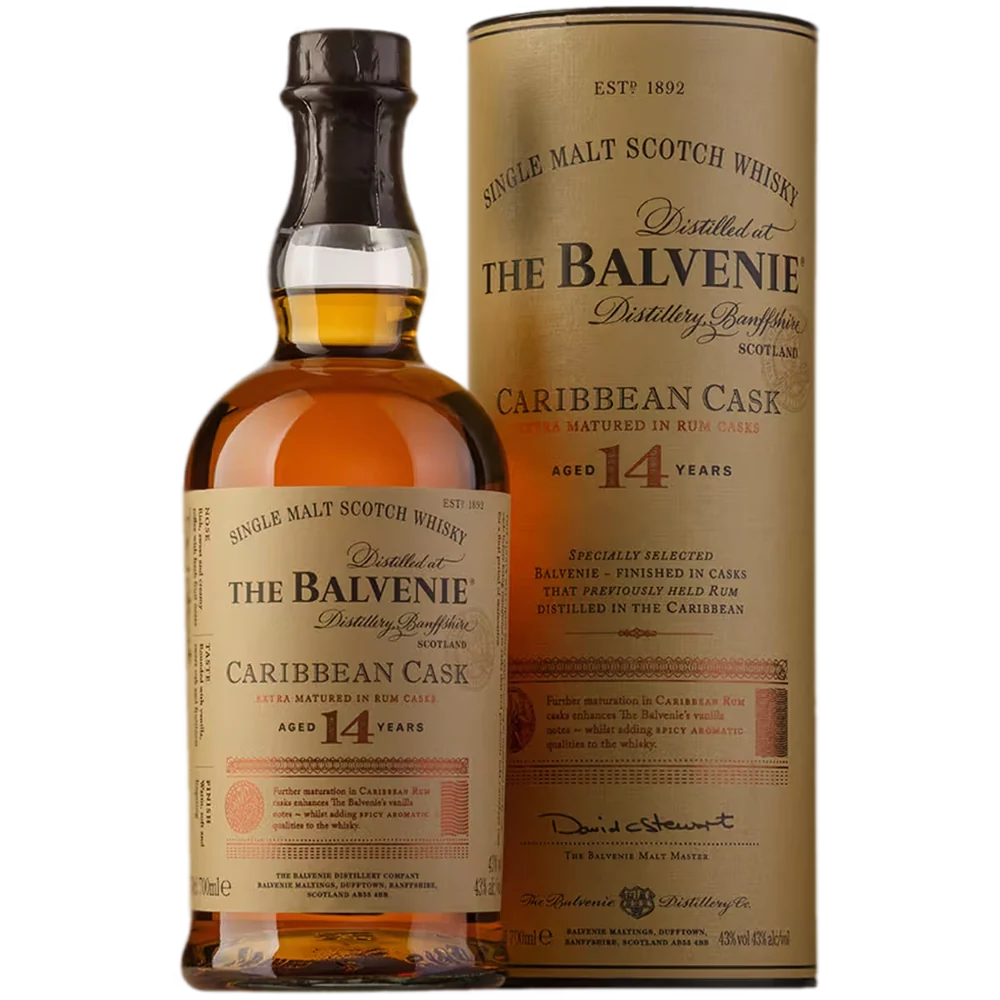 Виски The Balvenie Caribbean Cask 14 лет 0,7 л в подарочной упаковке туба — Шотландия