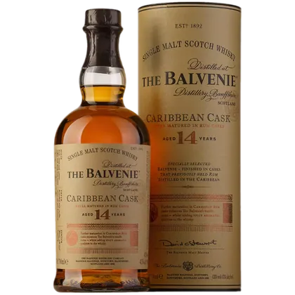 Виски The Balvenie Caribbean Cask 14 лет 0,7 л в подарочной упаковке туба — Шотландия