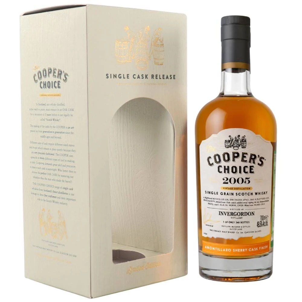 Виски The Cooper’s Choice Invergordon Single Grain Scotch 19 YO (gift box) 2005 г, 0,7 л — Шотландия