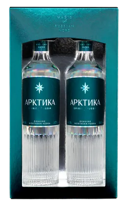 Водка Арктика 0,5 л + 0,5 л, подарочный набор — Россия