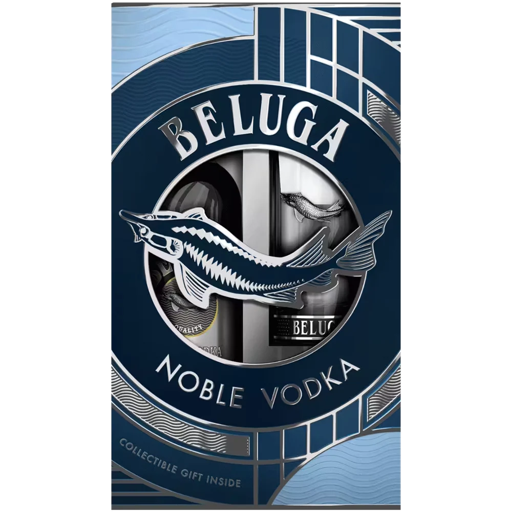 Водка Beluga Noble 0,5 л в подарочной упаковке + стакан хайбол — Россия