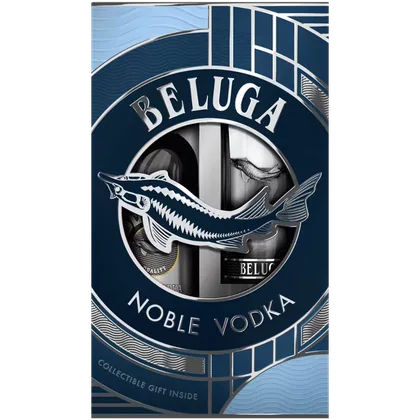 Водка Beluga Noble 0,5 л в подарочной упаковке + стакан хайбол — Россия