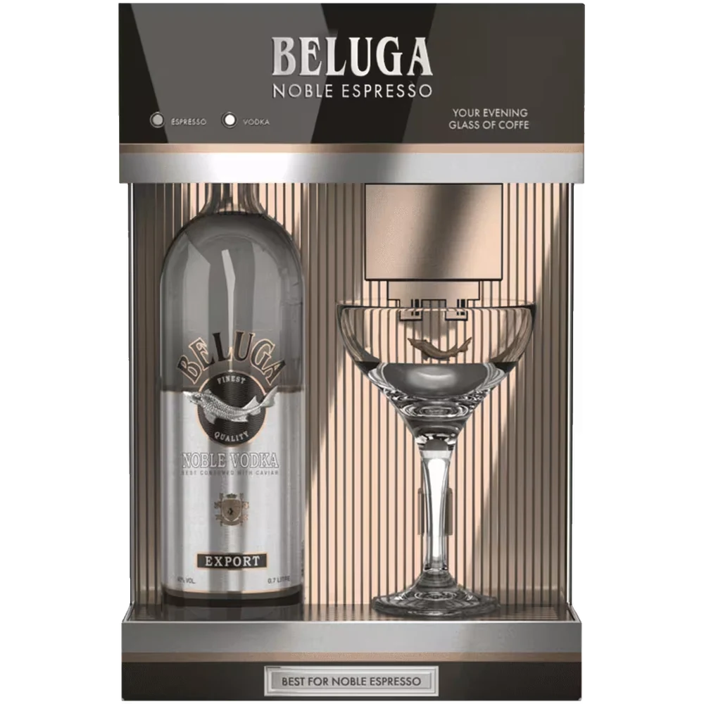 Водка Beluga Noble 0,7 л в подарочной упаковке + коктейльный бокал — Россия