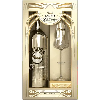 Водка Beluga Noble Celebration 0,7 л в подарочной упаковке + флют — Россия