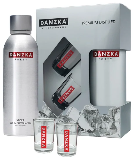 Водка Danzka Vodka 40% 0,7 л + 2 стопки — Германия