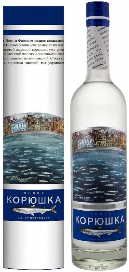 Водка Корюшка в подарочном тубусе, 0,5 л — Россия