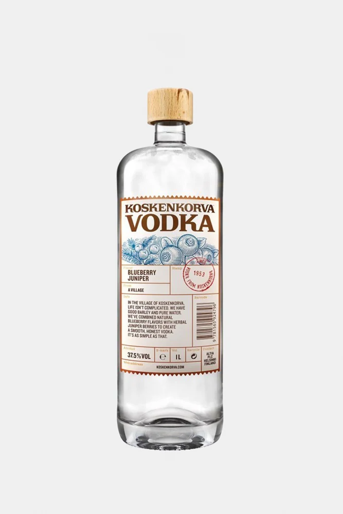 Водка Коскенкорва Черника, Можжевельник, 1 л — Финляндия