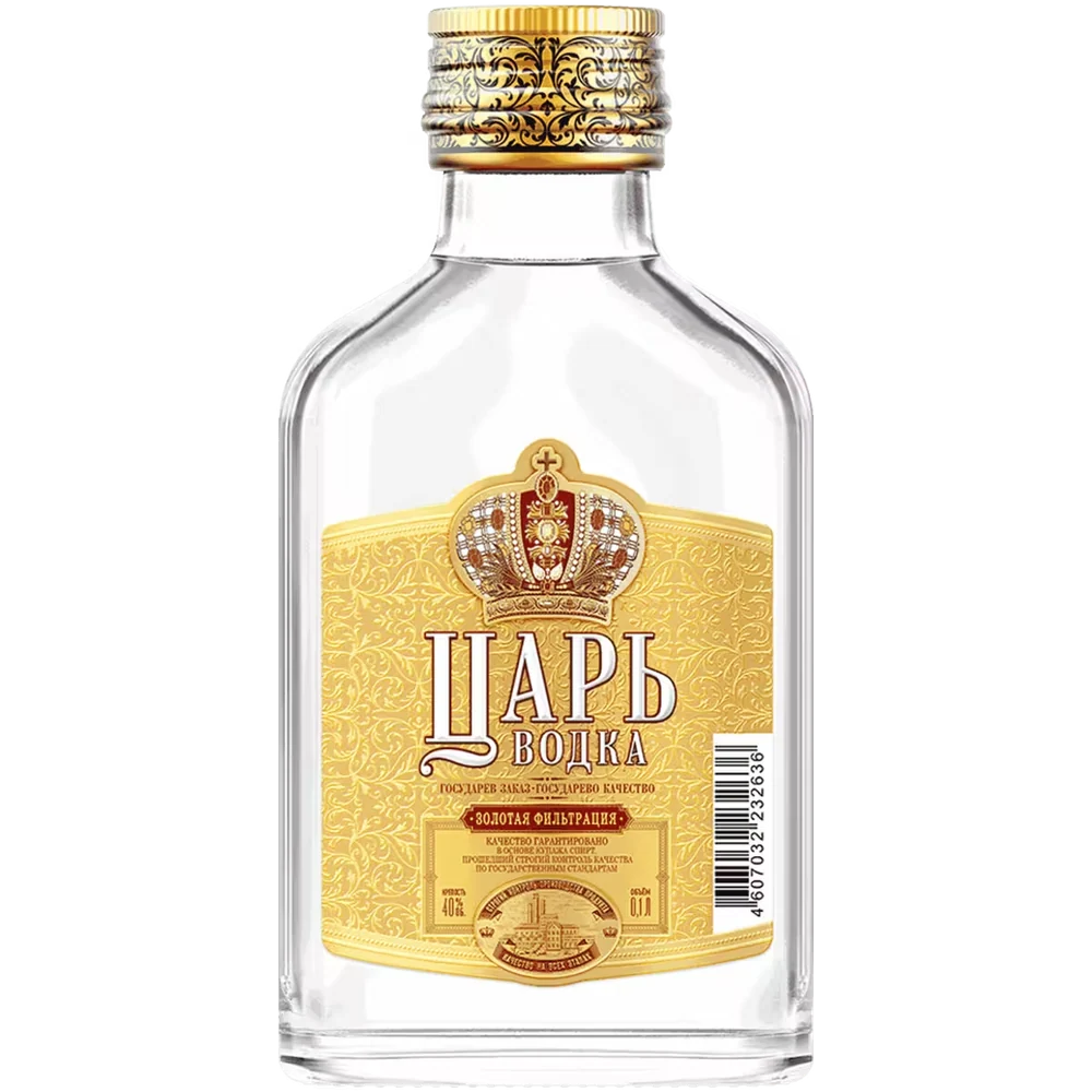 Водка Царь фляжка, 0,1 л — Россия