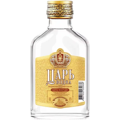 Водка Царь фляжка, 0,1 л — Россия