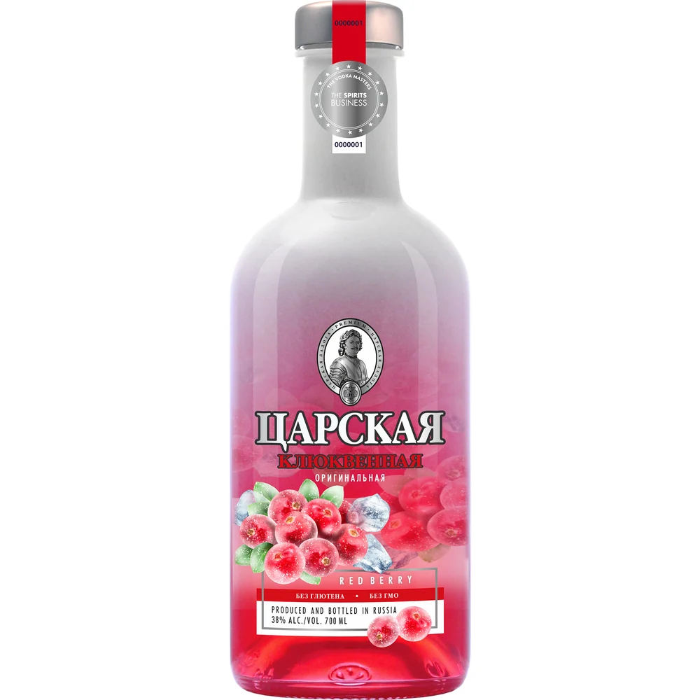 Водка Царская Оригинальная Клюквенная (красная), 0,7 л — Россия