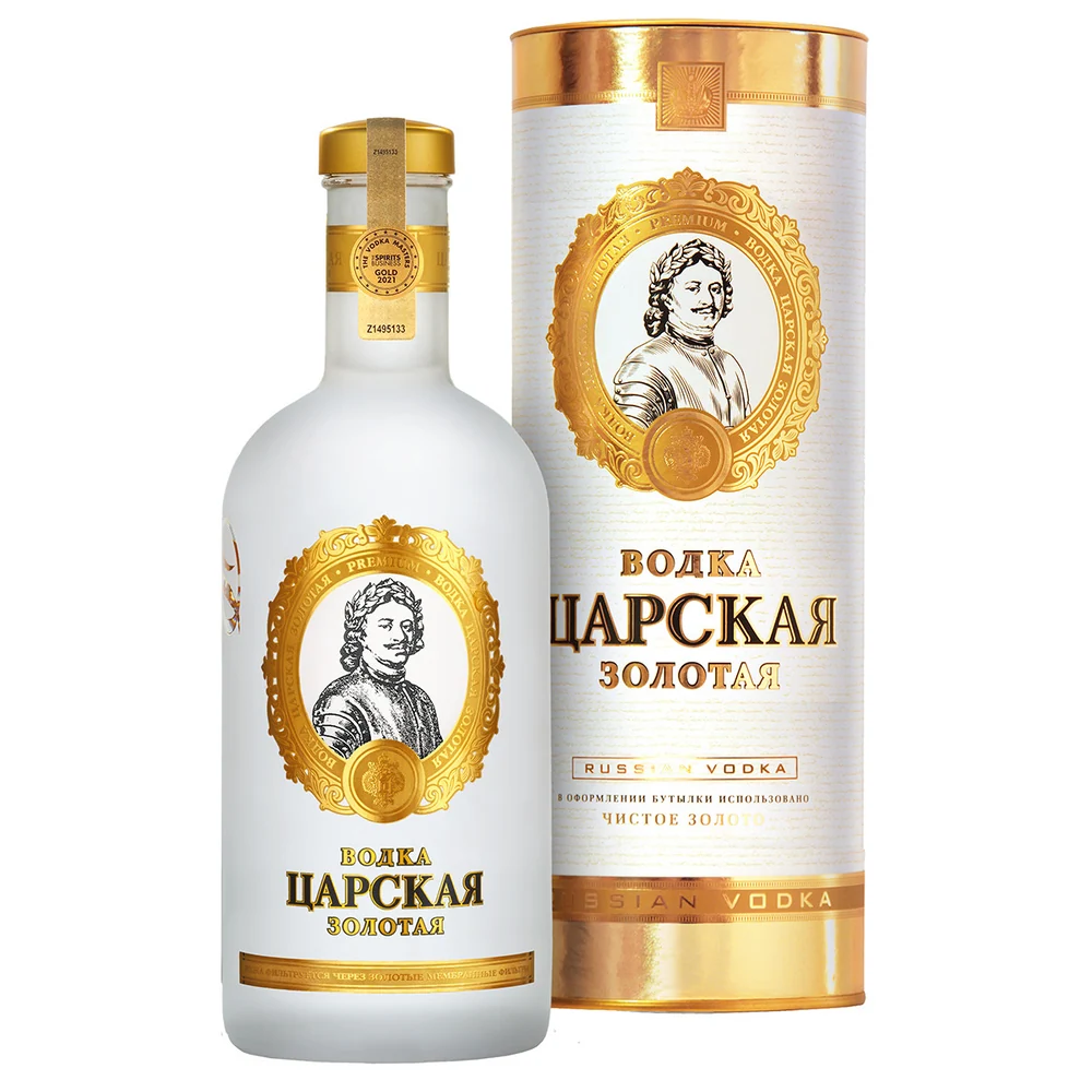 Водка Царская Золотая в тубе, 0,7 л — Россия