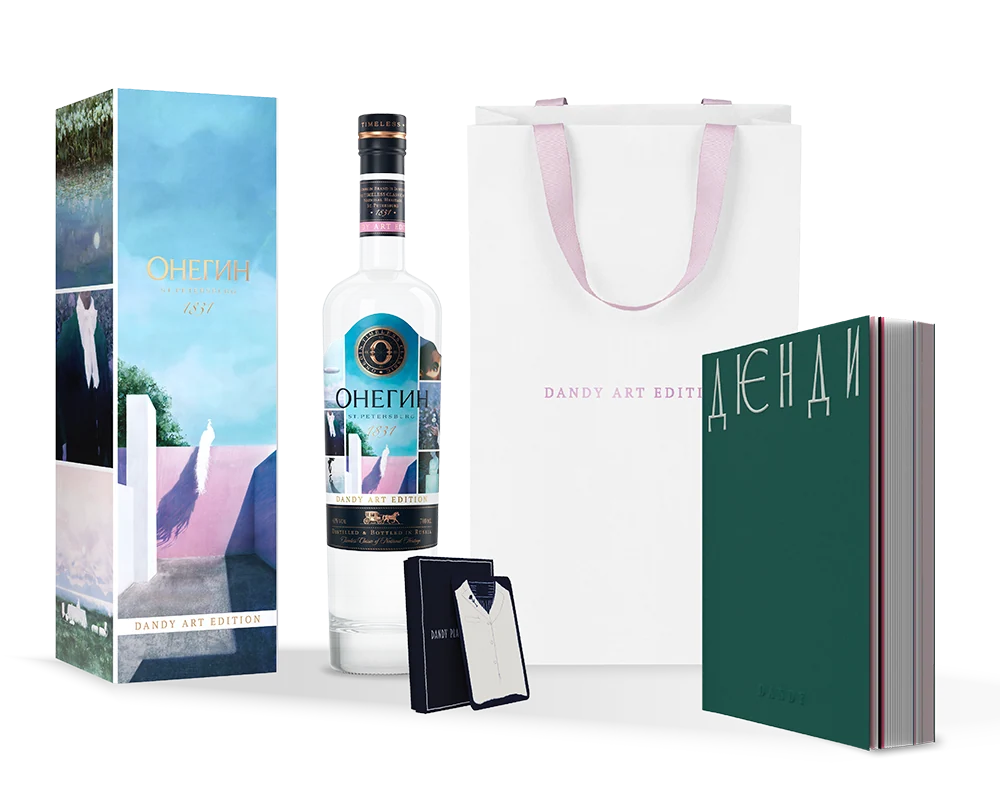 Водка в подарочном наборе Онегин Dandy Art Edition, 0,7 л — Россия